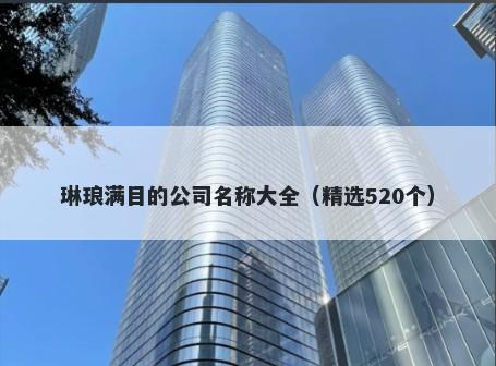 琳琅满目的公司名称大全（精选520个）
