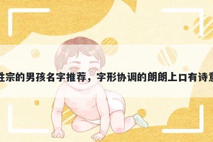 姓宗的男孩名字推荐，字形协调的朗朗上口有诗意