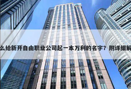 怎么给新开自由职业公司起一本万利的名字?附详细解析