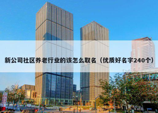 新公司社区养老行业的该怎么取名（优质好名字240个）