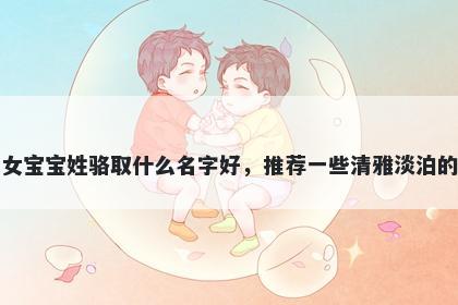刚出生的女宝宝姓骆取什么名字好，推荐一些清雅淡泊的女孩名字