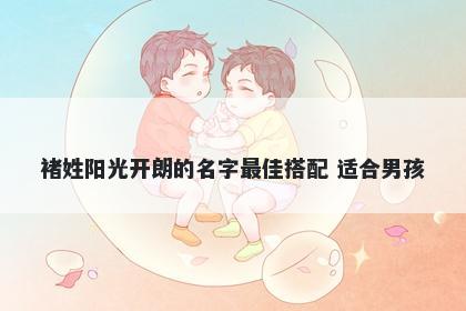 褚姓阳光开朗的名字最佳搭配 适合男孩