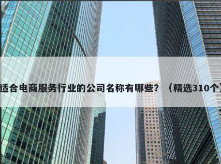 适合电商服务行业的公司名称有哪些？（精选310个）