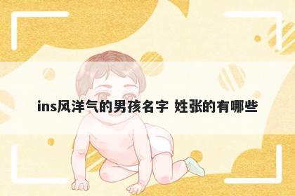 ins风洋气的男孩名字 姓张的有哪些