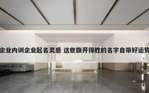 企业内训企业起名灵感 这些旗开得胜的名字自带好运势