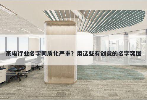 家电行业名字同质化严重？用这些有创意的名字突围