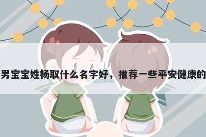 刚出生的男宝宝姓杨取什么名字好,推荐一些平安健康的男孩名字
