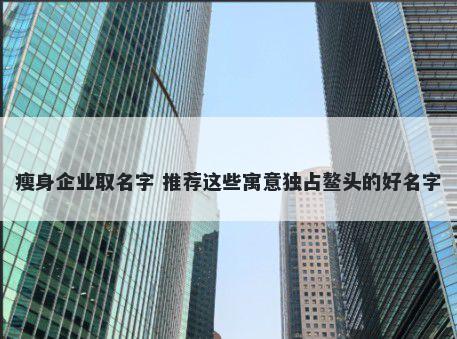 瘦身企业取名字 推荐这些寓意独占鳌头的好名字