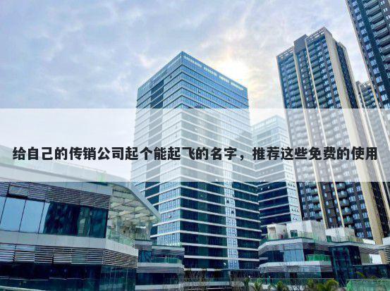 给自己的传销公司起个能起飞的名字，推荐这些免费的使用