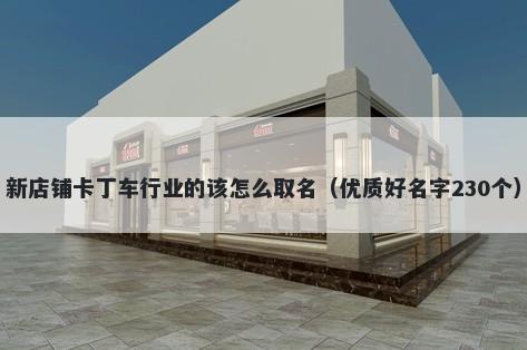 新店铺卡丁车行业的该怎么取名（优质好名字230个）