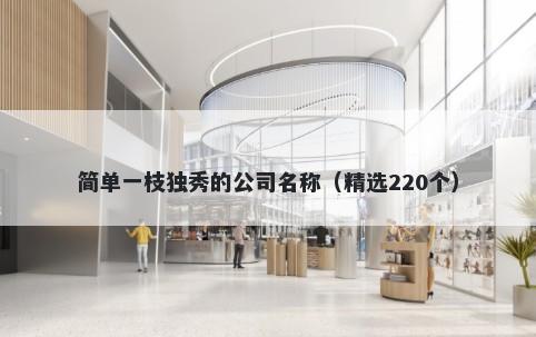 简单一枝独秀的公司名称（精选220个）