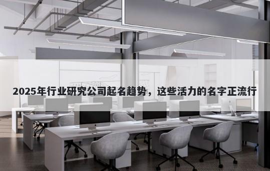 2025年行业研究公司起名趋势，这些活力的名字正流行