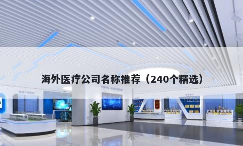 海外医疗公司名称推荐（240个精选）