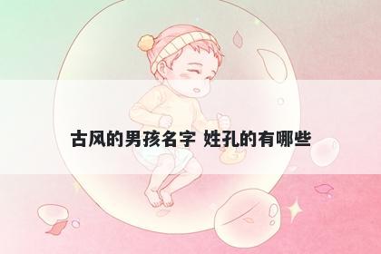 古风的男孩名字 姓孔的有哪些