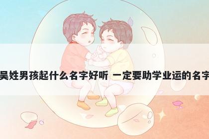 吴姓男孩起什么名字好听 一定要助学业运的名字