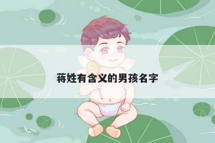蒋姓有含义的男孩名字