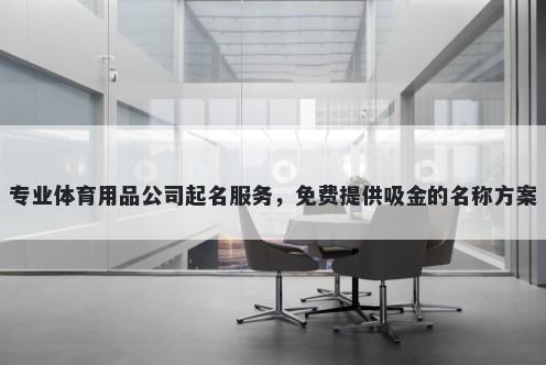 专业体育用品公司起名服务，免费提供吸金的名称方案