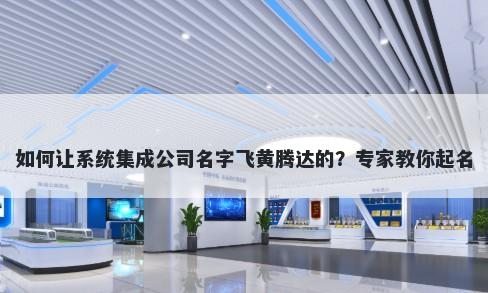 如何让系统集成公司名字飞黄腾达的？专家教你起名