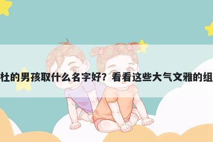 姓杜的男孩取什么名字好?看看这些大气文雅的组合