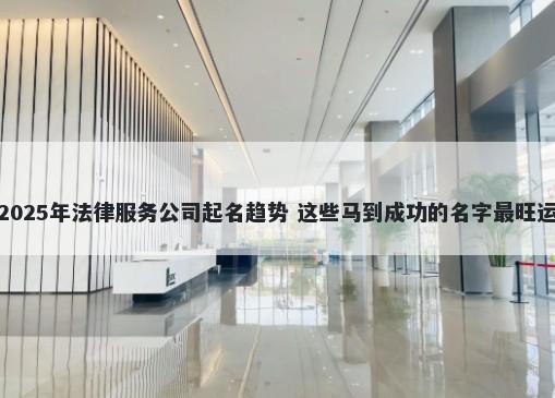 2025年法律服务公司起名趋势 这些马到成功的名字最旺运