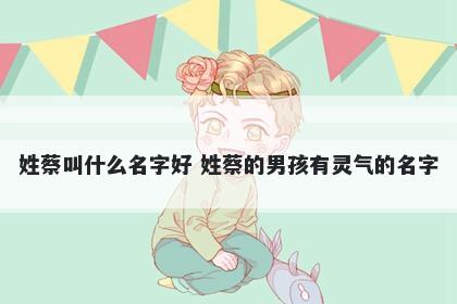 姓蔡叫什么名字好 姓蔡的男孩有灵气的名字