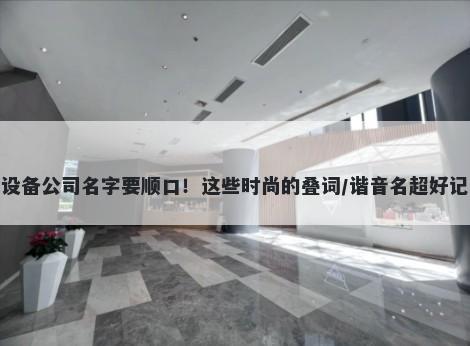 设备公司名字要顺口!这些时尚的叠词/谐音名超好记