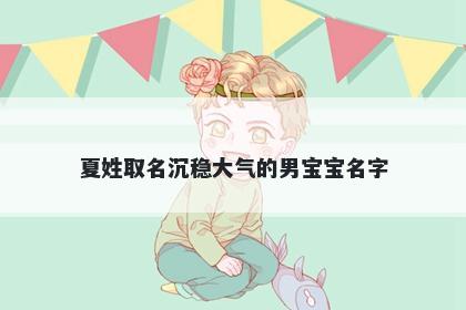 夏姓取名沉稳大气的男宝宝名字