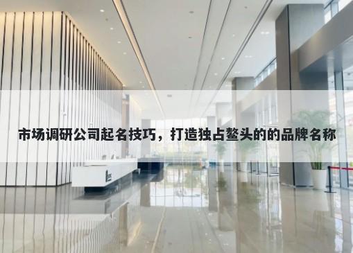 市场调研公司起名技巧，打造独占鳌头的的品牌名称