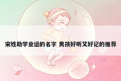 宋姓助学业运的名字 男孩好听又好记的推荐