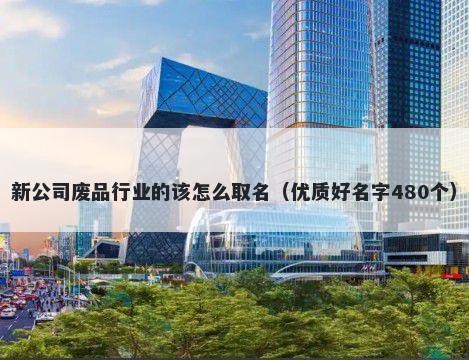新公司废品行业的该怎么取名（优质好名字480个）