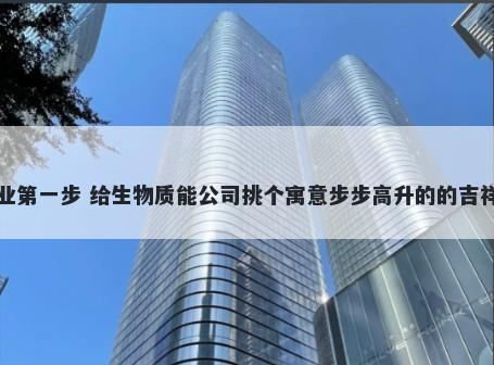 创业第一步 给生物质能公司挑个寓意步步高升的的吉祥名