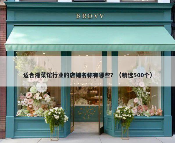 适合湘菜馆行业的店铺名称有哪些?(精选500个)