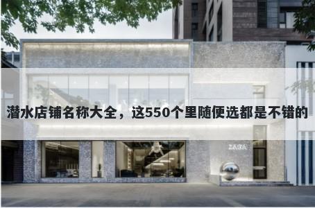 潜水店铺名称大全，这550个里随便选都是不错的