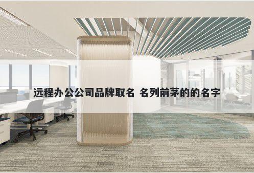 远程办公公司品牌取名 名列前茅的的名字
