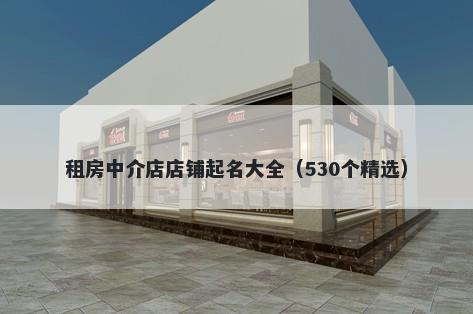 租房中介店店铺起名大全（530个精选）