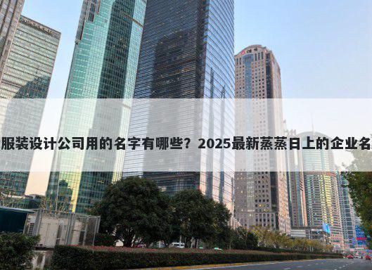 适合服装设计公司用的名字有哪些？2025最新蒸蒸日上的企业名解析