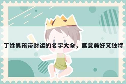 丁姓男孩带财运的名字大全，寓意美好又独特