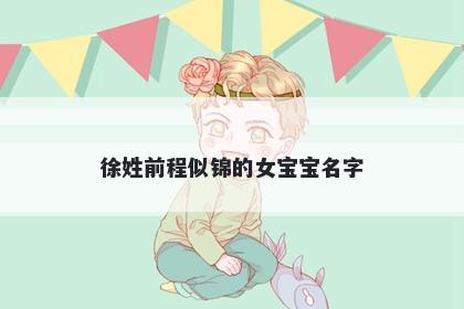 徐姓前程似锦的女宝宝名字