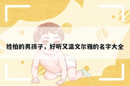 姓柏的男孩子，好听又温文尔雅的名字大全