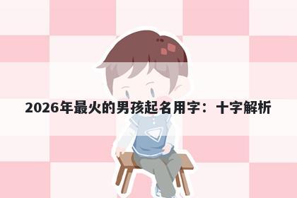 2026年最火的男孩起名用字：十字解析