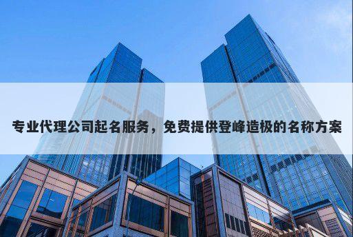 专业代理公司起名服务，免费提供登峰造极的名称方案