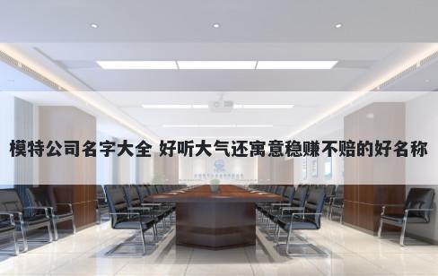 模特公司名字大全 好听大气还寓意稳赚不赔的好名称