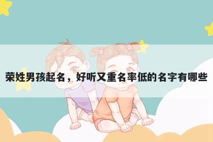 荣姓男孩起名，好听又重名率低的名字有哪些