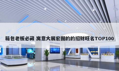 箱包老板必藏 寓意大展宏图的的招财旺名TOP100