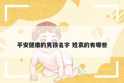 平安健康的男孩名字 姓袁的有哪些