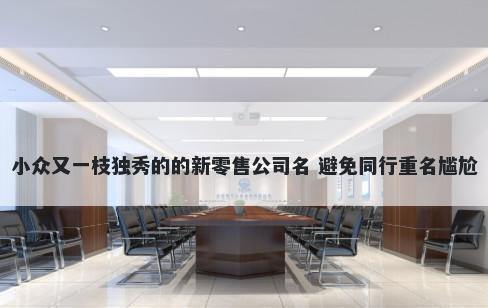 小众又一枝独秀的的新零售公司名 避免同行重名尴尬
