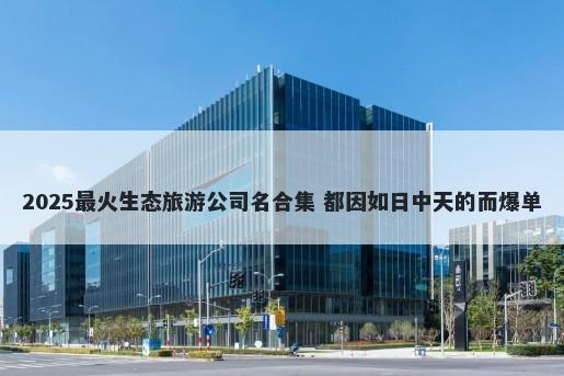 2025最火生态旅游公司名合集 都因如日中天的而爆单