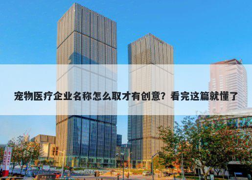 宠物医疗企业名称怎么取才有创意？看完这篇就懂了