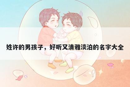 姓许的男孩子，好听又清雅淡泊的名字大全