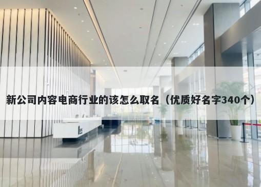 新公司内容电商行业的该怎么取名（优质好名字340个）